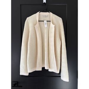 NWT Loft Cream Open Front Cardigan Sweater Size XXL